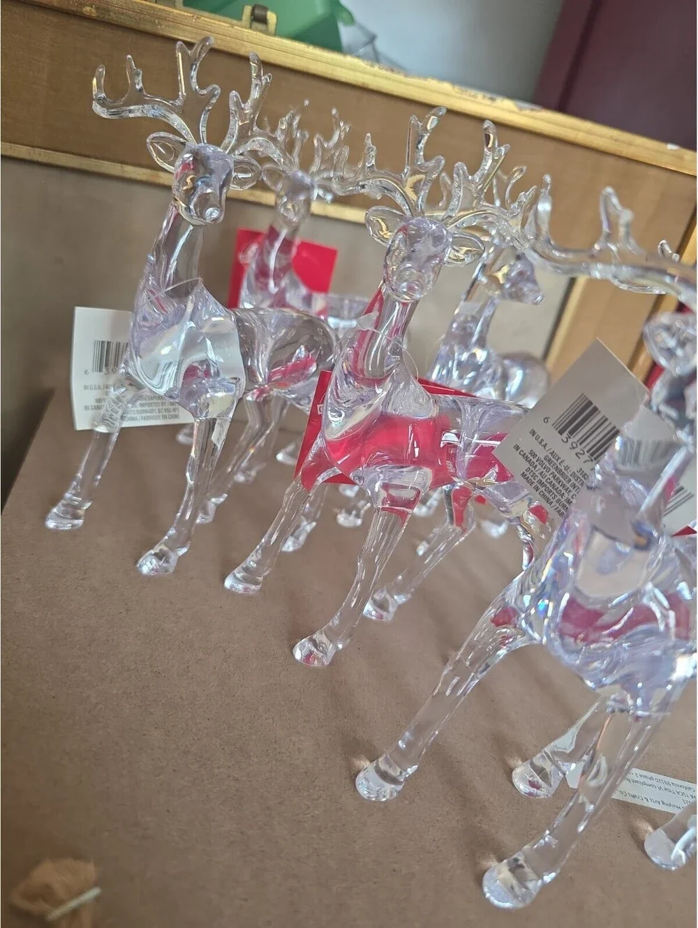 6 Nwt Acrylic Standing Reindeer